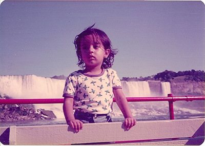 Dipna Horra as a child at Niagara Falls, Canada 1977.