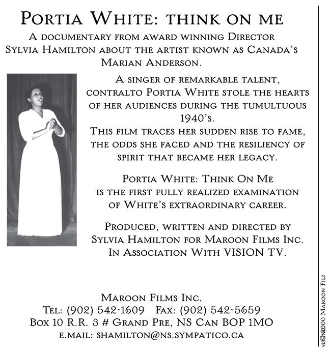 Postcard for Portia White: Think on Me (2000)